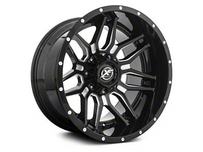 XF Offroad XF-222 Gloss Black Milled 6-Lug Wheel; 22x12; -44mm Offset (22-24 Bronco Raptor)