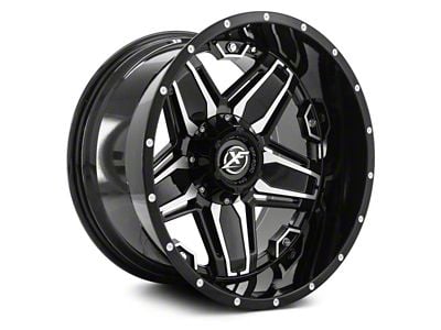 XF Offroad XF-223 Gloss Black Machined 6-Lug Wheel; 20x12; -44mm Offset (22-24 Bronco Raptor)