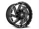 XF Offroad XF-205 Gloss Black and Milled Wheel; 20x10; -12mm Offset (84-01 Jeep Cherokee XJ)