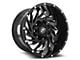 XF Offroad XF-209 Gloss Black and Machined Wheel; 22x10; 12mm Offset (84-01 Jeep Cherokee XJ)