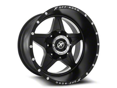 XF Offroad XF-210 Matte Black and Machined Wheel; 20x10; -12mm Offset (84-01 Jeep Cherokee XJ)