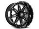 XF Offroad XF-217 Gloss Black and Milled with Black Inserts Wheel; 20x10; -24mm Offset (84-01 Jeep Cherokee XJ)