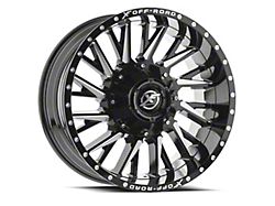 XF Offroad XF-226 Gloss Black and Milled Wheel; 20x9; 0mm Offset (84-01 Jeep Cherokee XJ)