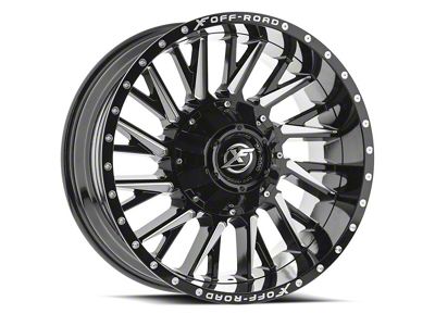 XF Offroad XF-226 Gloss Black and Milled Wheel; 20x9; 0mm Offset (84-01 Jeep Cherokee XJ)