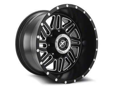 XF Offroad XF-201 Matte Black and Machined Wheel; 17x9; -12mm Offset (20-24 Jeep Gladiator JT)