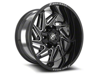 XF Offroad XF-203 Gloss Black and Milled Wheel; 24x14; -76mm Offset (20-24 Jeep Gladiator JT)