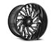 XF Offroad XF-207 Gloss Black and Milled Wheel; 20x10; -12mm Offset (20-24 Jeep Gladiator JT)