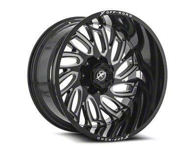 XF Offroad XF-207 Gloss Black and Milled Wheel; 20x10; -24mm Offset (20-24 Jeep Gladiator JT)