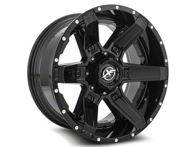 XF Offroad XF-214 Gloss Black with Gloss Black Inserts Wheel; 20x10; -24mm Offset (20-24 Jeep Gladiator JT)