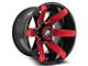 XF Offroad XF-214 Gloss Black with Red Inserts Wheel; 20x10; -12mm Offset (20-24 Jeep Gladiator JT)