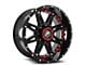 XF Offroad XF-217 Gloss Black with Red Inserts Wheel; 20x10; -24mm Offset (20-24 Jeep Gladiator JT)