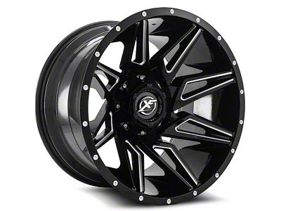 XF Offroad XF-218 Gloss Black Milled Wheel; 20x12 (20-24 Jeep Gladiator JT)