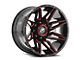 XF Offroad XF-218 Gloss Black and Red Milled Wheel; 20x9; 12mm Offset (20-24 Jeep Gladiator JT)