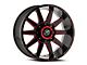 XF Offroad XF-219 Gloss Black and Red Milled Wheel; 17x9; 0mm Offset (20-24 Jeep Gladiator JT)