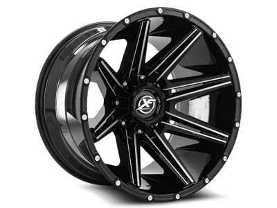 XF Offroad XF-220 Gloss Black Milled Wheel; 20x10 (20-24 Jeep Gladiator JT)