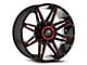 XF Offroad XF-220 Gloss Black and Red Milled Wheel; 18x9; 0mm Offset (20-25 Jeep Gladiator JT)