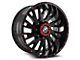 XF Offroad XF-221 Gloss Black and Red Milled Wheel; 20x10; -12mm Offset (20-24 Jeep Gladiator JT)