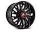 XF Offroad XF-221 Gloss Black and Red Milled Wheel; 20x12; -44mm Offset (20-24 Jeep Gladiator JT)