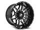 XF Offroad XF-222 Gloss Black and Milled Wheel; 20x10; -12mm Offset (20-25 Jeep Gladiator JT)