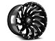 XF Offroad XF-224 Gloss Black and Milled Wheel; 20x10; -12mm Offset (20-24 Jeep Gladiator JT)