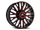 XF Offroad XF-226 Gloss Black and Red Milled Wheel; 20x12; -44mm Offset (20-24 Jeep Gladiator JT)