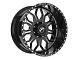 XF Offroad XF-227 Gloss Black and Milled Wheel; 20x12; -44mm Offset (20-24 Jeep Gladiator JT)