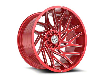 XF Offroad XF-229 Anodized Red and Milled Wheel; 22x10; -18mm Offset (20-24 Jeep Gladiator JT)