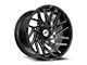 XF Offroad XF-229 Gloss Black and Milled Wheel; 20x10; -12mm Offset (20-24 Jeep Gladiator JT)