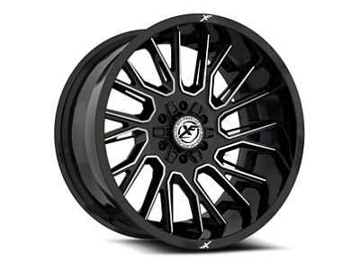 XF Offroad XF-230 Gloss Black and Milled Wheel; 17x9; 0mm Offset (20-24 Jeep Gladiator JT)