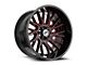 XF Offroad XF-230 Gloss Black and Red Machined Wheel; 17x9; 0mm Offset (20-24 Jeep Gladiator JT)