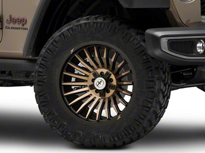 XF Offroad XF-231 Satin Black Machined with Bronze Double Dark Tint Wheel; 20x10 (20-24 Jeep Gladiator JT)