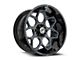 XF Offroad XF-233 Gloss Black and Blue Milled Wheel; 20x10; -12mm Offset (20-24 Jeep Gladiator JT)