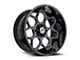 XF Offroad XF-233 Gloss Black and Blue Milled Wheel; 20x10; -24mm Offset (20-24 Jeep Gladiator JT)