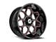 XF Offroad XF-233 Gloss Black and Red Milled Wheel; 20x9; 12mm Offset (20-24 Jeep Gladiator JT)