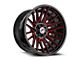 XF Offroad XF-234 Gloss Black and Red Machined Wheel; 17x9; 0mm Offset (20-24 Jeep Gladiator JT)