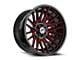 XF Offroad XF-234 Gloss Black and Red Machined Wheel; 20x12; -44mm Offset (20-24 Jeep Gladiator JT)