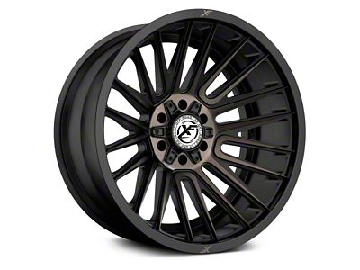 XF Offroad XF-234 Satin Black Machined with Bronze Double Dark Tint Wheel; 20x10; -12mm Offset (20-24 Jeep Gladiator JT)