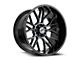 XF Offroad XF-235 Gloss Black and Machined Titanium Double Dark Tint Wheel; 17x9; 12mm Offset (20-24 Jeep Gladiator JT)