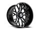 XF Offroad XF-235 Gloss Black and Machined Titanium Double Dark Tint Wheel; 18x9; 0mm Offset (20-24 Jeep Gladiator JT)