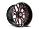 XF Offroad XF-235 Gloss Black and Red Milled Wheel; 20x9; 12mm Offset (20-24 Jeep Gladiator JT)