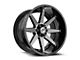 XF Offroad XF-236 Gloss Black and Brushed Double Dark Tint Wheel; 20x10; -12mm Offset (20-24 Jeep Gladiator JT)