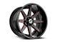 XF Offroad XF-236 Gloss Black and Red Milled Wheel; 20x9; 12mm Offset (20-24 Jeep Gladiator JT)