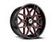 XF Offroad XF-238 Gloss Black and Red Milled Wheel; 17x9; 0mm Offset (20-25 Jeep Gladiator JT)