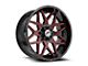 XF Offroad XF-238 Gloss Black and Red Milled Wheel; 17x9; 12mm Offset (20-24 Jeep Gladiator JT)