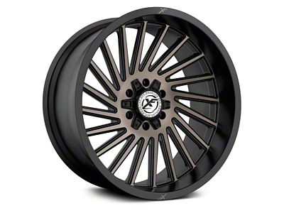 XF Offroad XF-239 Satin Black Machined with Bronze Double Dark Tint Wheel; 20x10; -12mm Offset (20-24 Jeep Gladiator JT)