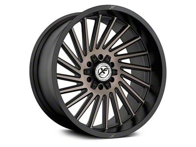 XF Offroad XF-239 Satin Black Machined with Bronze Double Dark Tint Wheel; 20x10 (20-24 Jeep Gladiator JT)