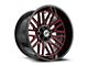 XF Offroad XF-240 Gloss Black and Red Milled Wheel; 17x9; 0mm Offset (20-24 Jeep Gladiator JT)