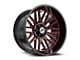 XF Offroad XF-240 Gloss Black and Red Milled Wheel; 17x9; 12mm Offset (20-24 Jeep Gladiator JT)