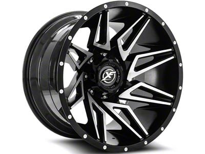 XF Offroad XF-218 Gloss Black Machined Wheel; 20x10; -24mm Offset (99-04 Jeep Grand Cherokee WJ)