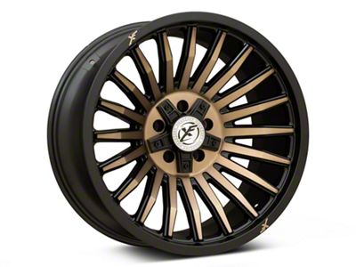 XF Offroad XF-231 Satin Black Machined with Bronze Double Dark Tint Wheel; 20x10 (99-04 Jeep Grand Cherokee WJ)